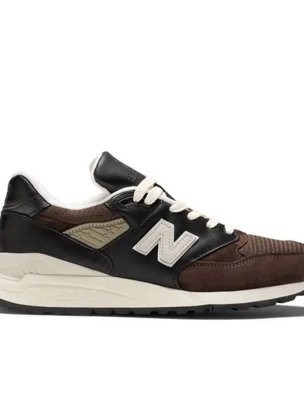 New Balance 998 Men's Brown & Cream Classic Suede Athletic Sneakers